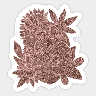 Paisley Mandala Doodle - Brown Sticker